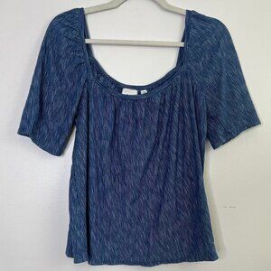 Anthropologie Postmark Square Neck Slight Puff Sleeve Flowy Blouse Size Small